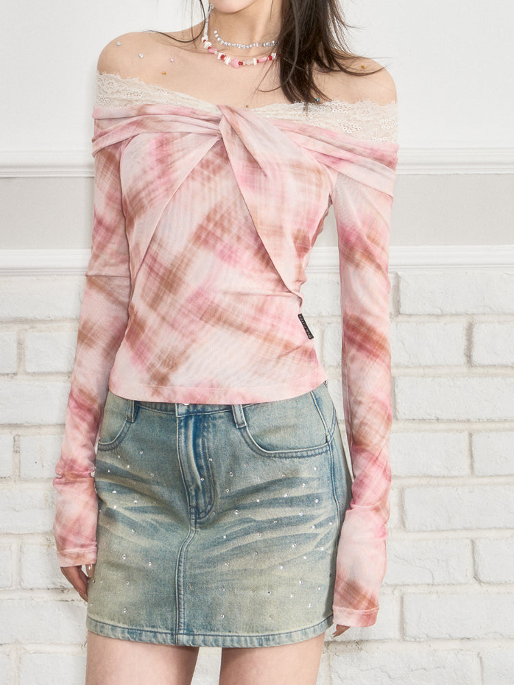 Lace Panel Long Sleeve T-shirt - CHINASQUAD