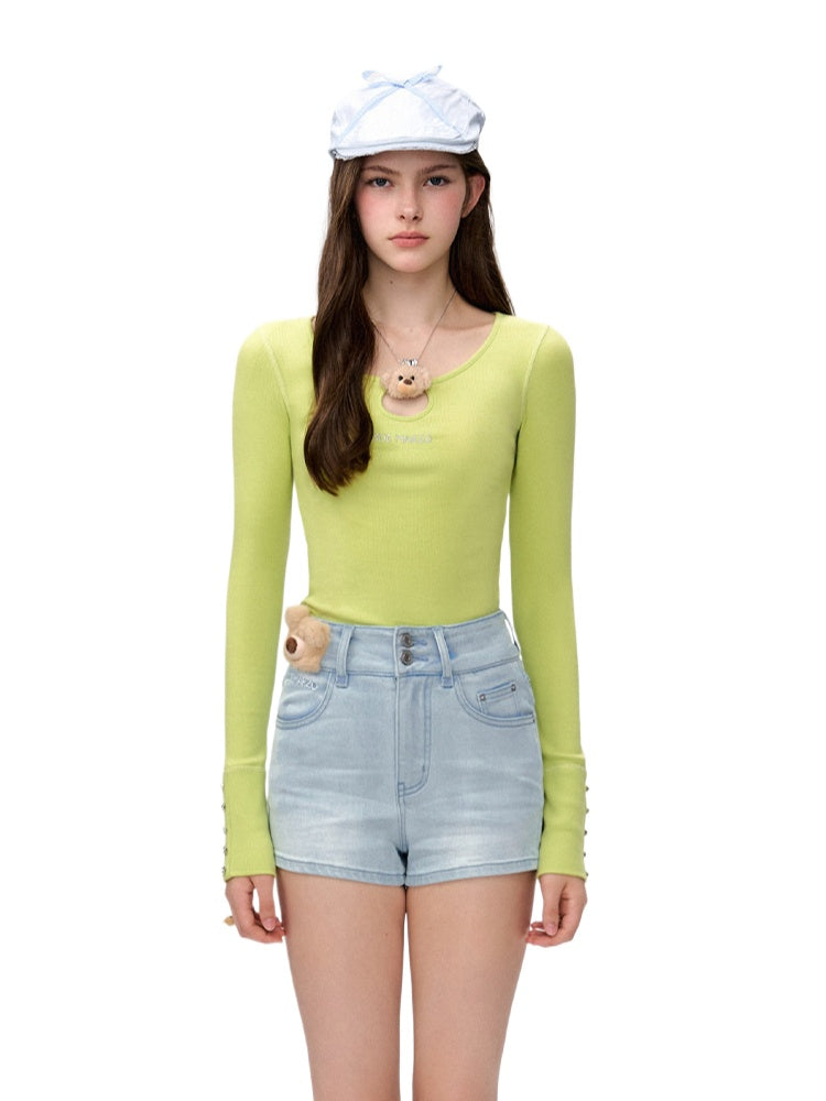 Hollow Chest Long-Sleeve Slim Fit T-Shirt - CHINASQUAD