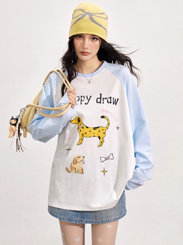 Dopamine Dog Print T-shirt