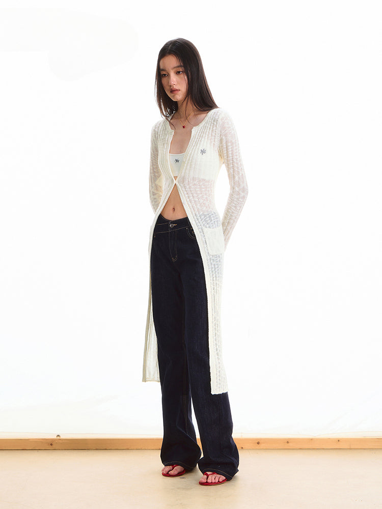 Anti-Pilling Round Neck Lightweight Knit Cardigan - CHINASQUAD