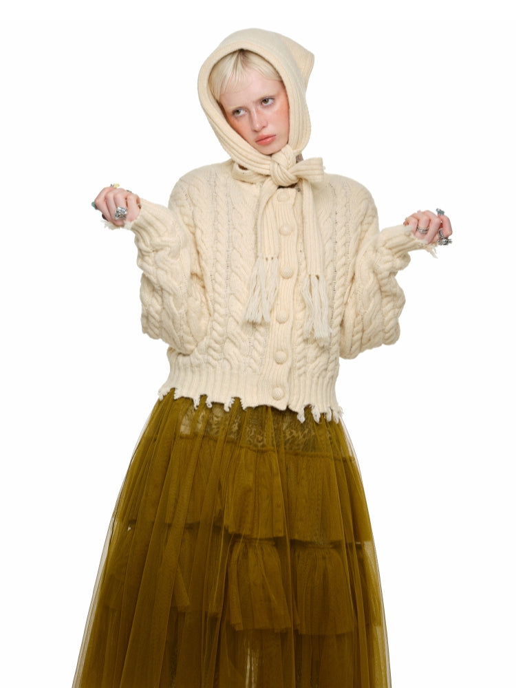 Cable Knit Cardigan & Skirt Set - CHINASQUAD