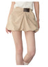 Khaki Petal-Pleat A-Line Skirt - CHINASQUAD