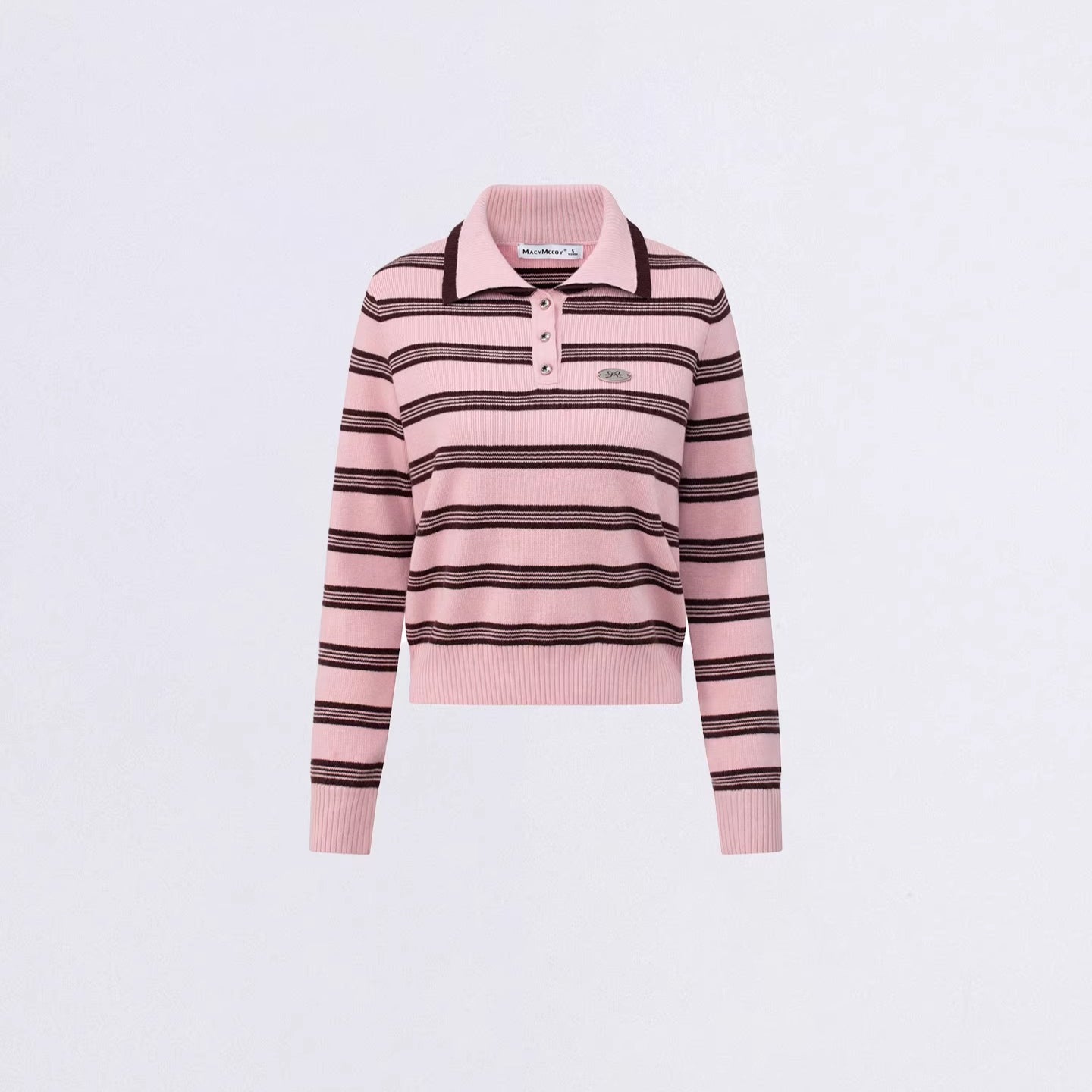 Collegiate Stripe Polo Knit Sweater