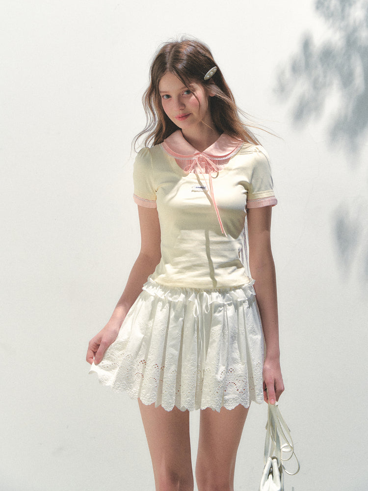 Collar Knitted Short-sleeve T-shirt - CHINASQUAD