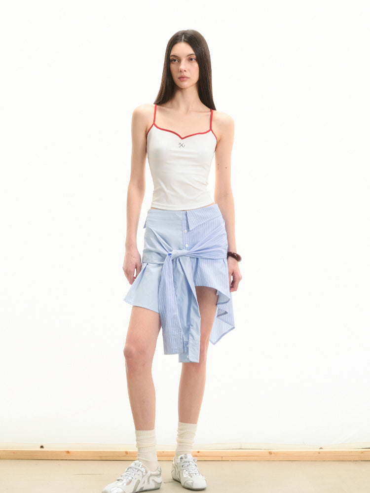 Tie Design Irregular Skirt - CHINASQUAD