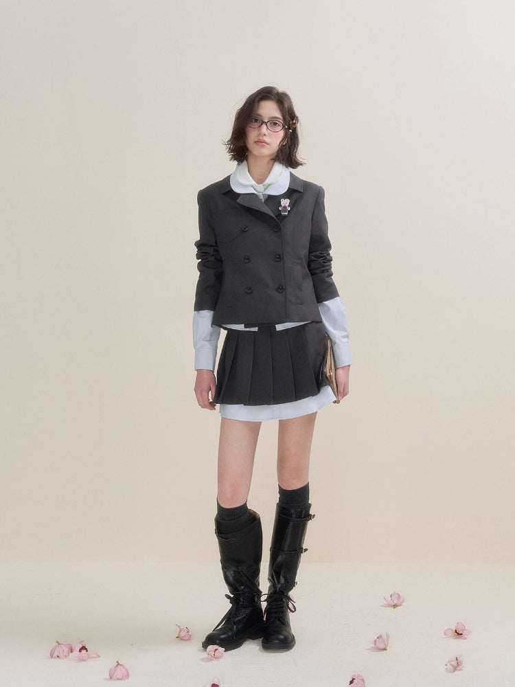 Stylish Academy Double-Breasted Blazer - CHINASQUAD