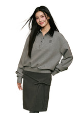 Sequin Collar Polo Sweatshirt - CHINASQUAD