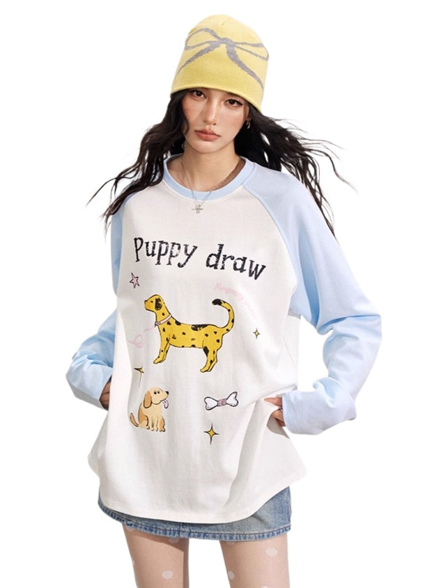Dopamine Dog Print T-shirt - CHINASQUAD