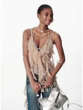 V-Neck Irregular Ruffled Cami - CHINASQUAD