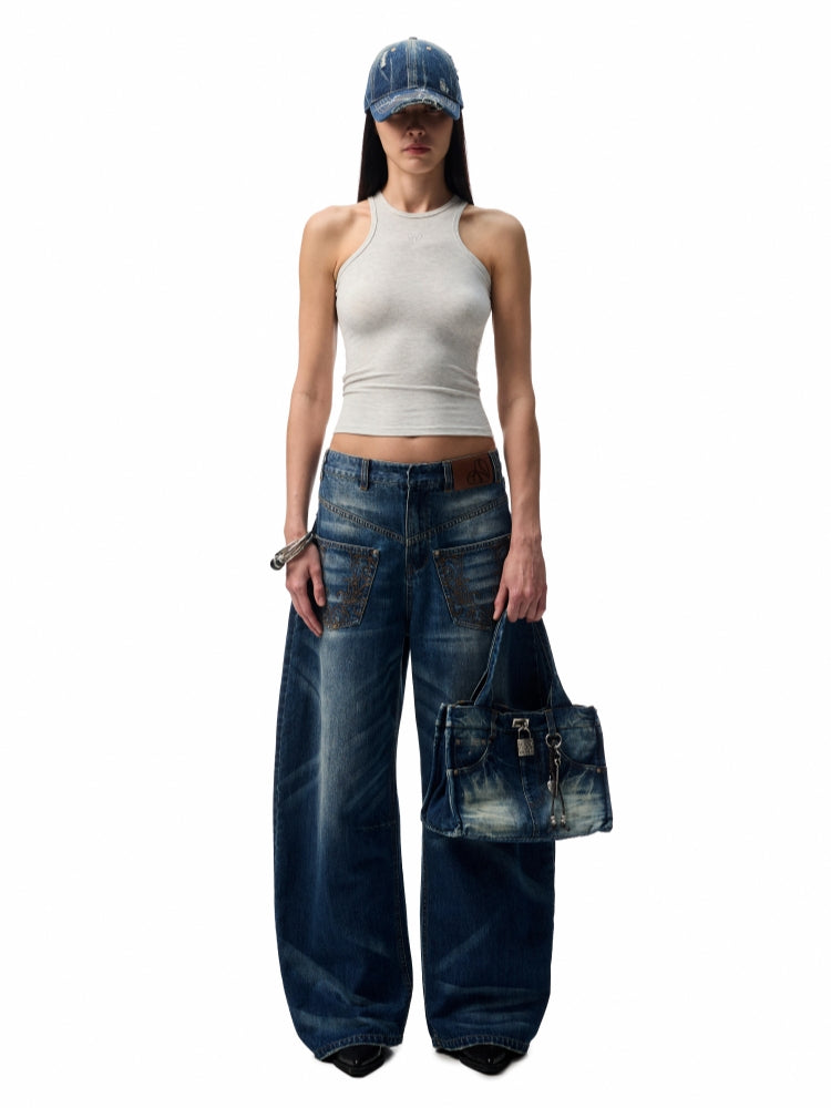 Washed Denim Baseball Cap - CHINASQUAD