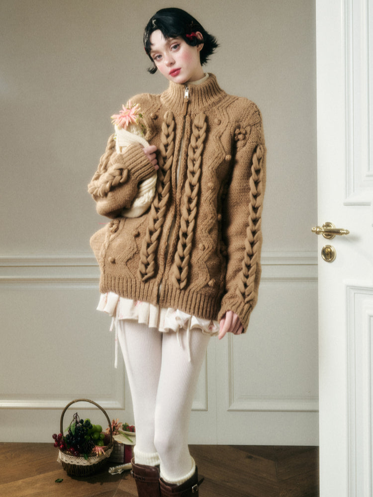 Wool Blend Cream Cloud Coat - CHINASQUAD