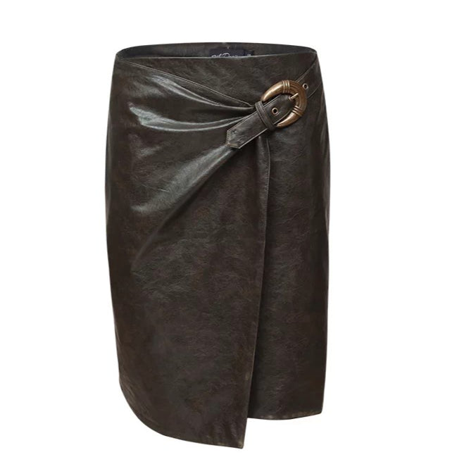 Detachable Two-Way Leather Skirt–Pants