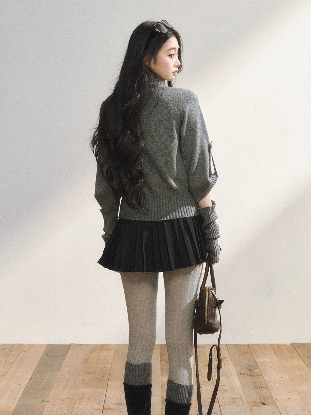 Vintage Argyle Knit Turtleneck Sweater & Skirt Set
