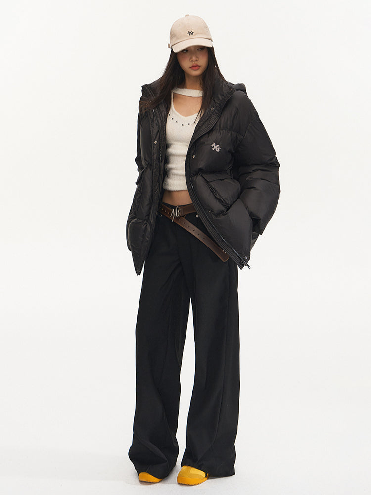 White Duck Down Hooded Jacket - CHINASQUAD