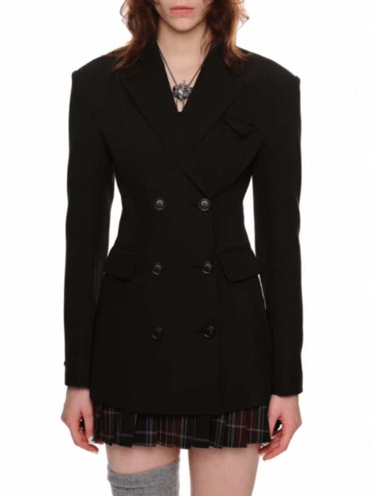Black & Gray Blazer Dress - CHINASQUAD