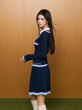 Faux Two-Piece Polka Dot Polo Shirt & Pleated Skirt Set - CHINASQUAD