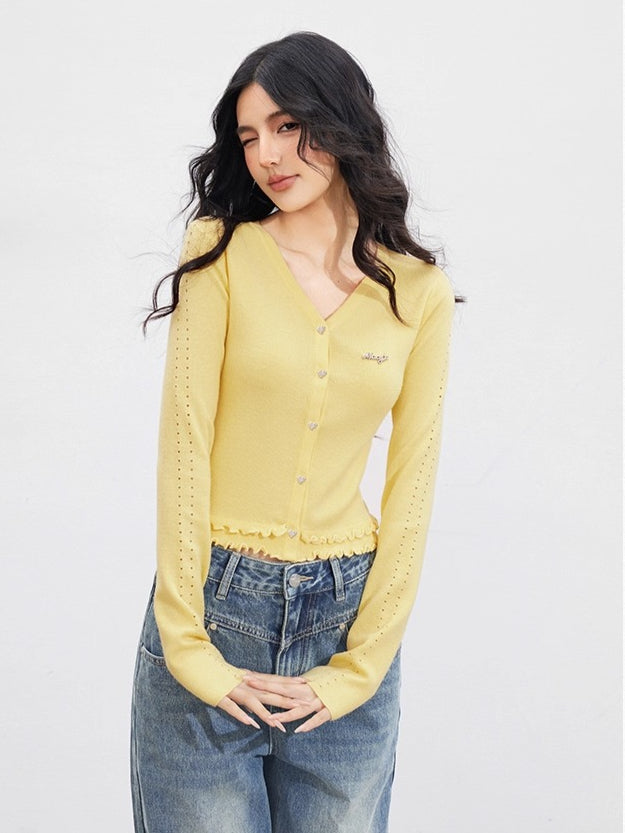 Lace Hollow Knit Cardigan
