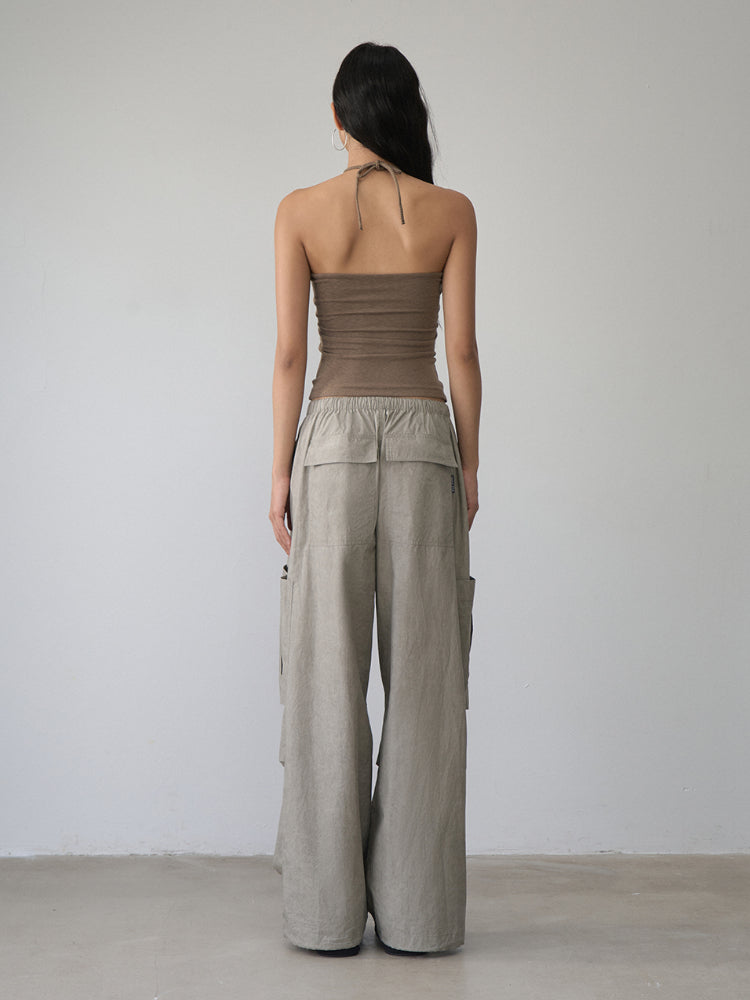 Pleated Rope-Hanging Fitted Bandeau - CHINASQUAD