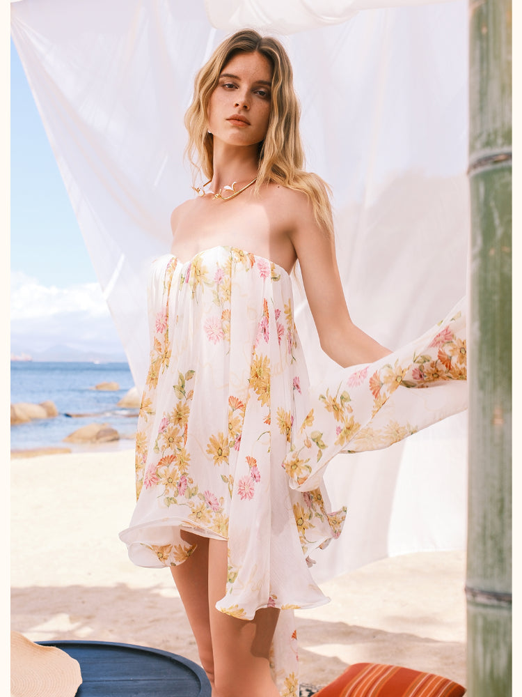 Thiri Chiffon Tube Top Dress - CHINASQUAD