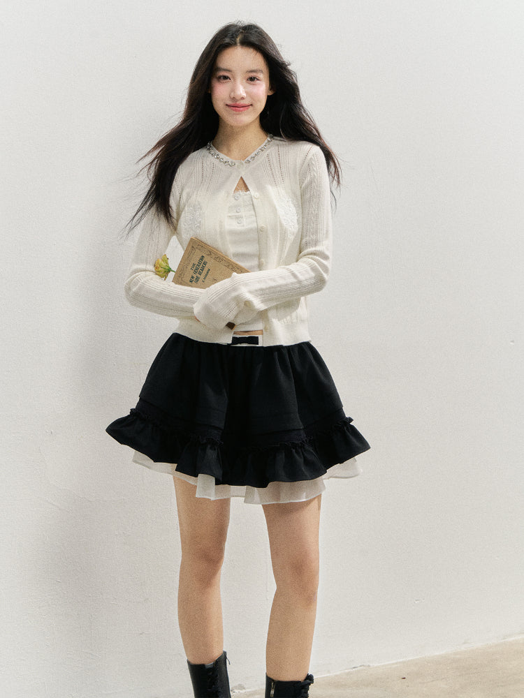 Black Retro Tiered Skirt