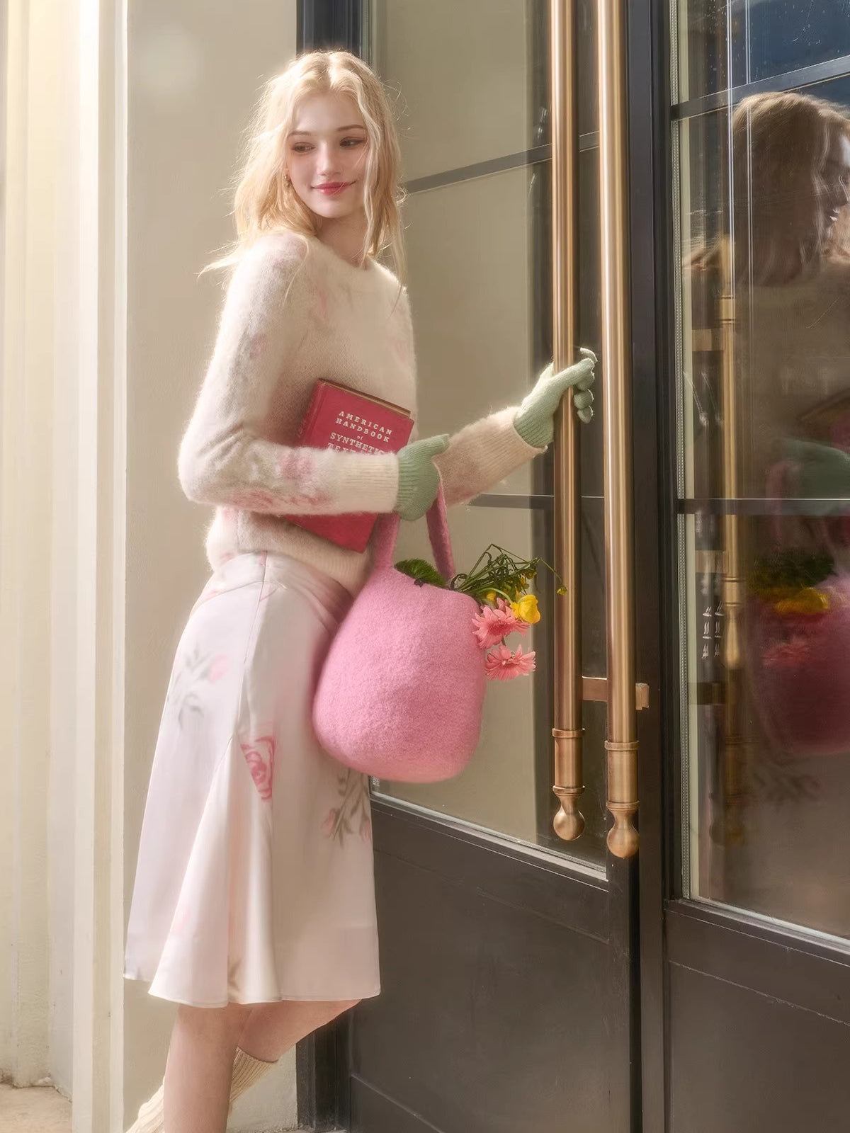 Wool-Blend Knit Top & Skirt Set