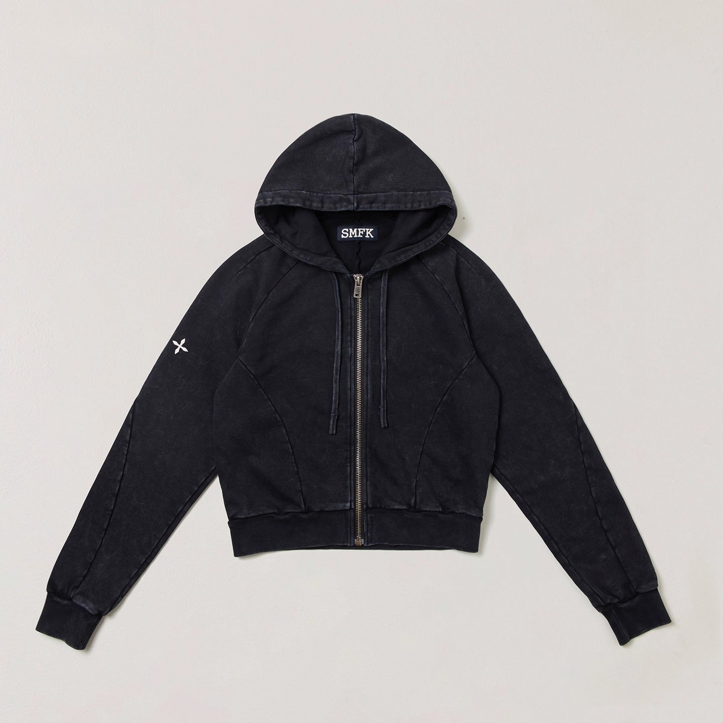 Wild Vintage Zip-up Cropped Hoodie