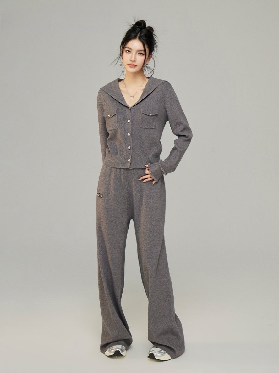 Large Lapel Knitwear Set - CHINASQUAD