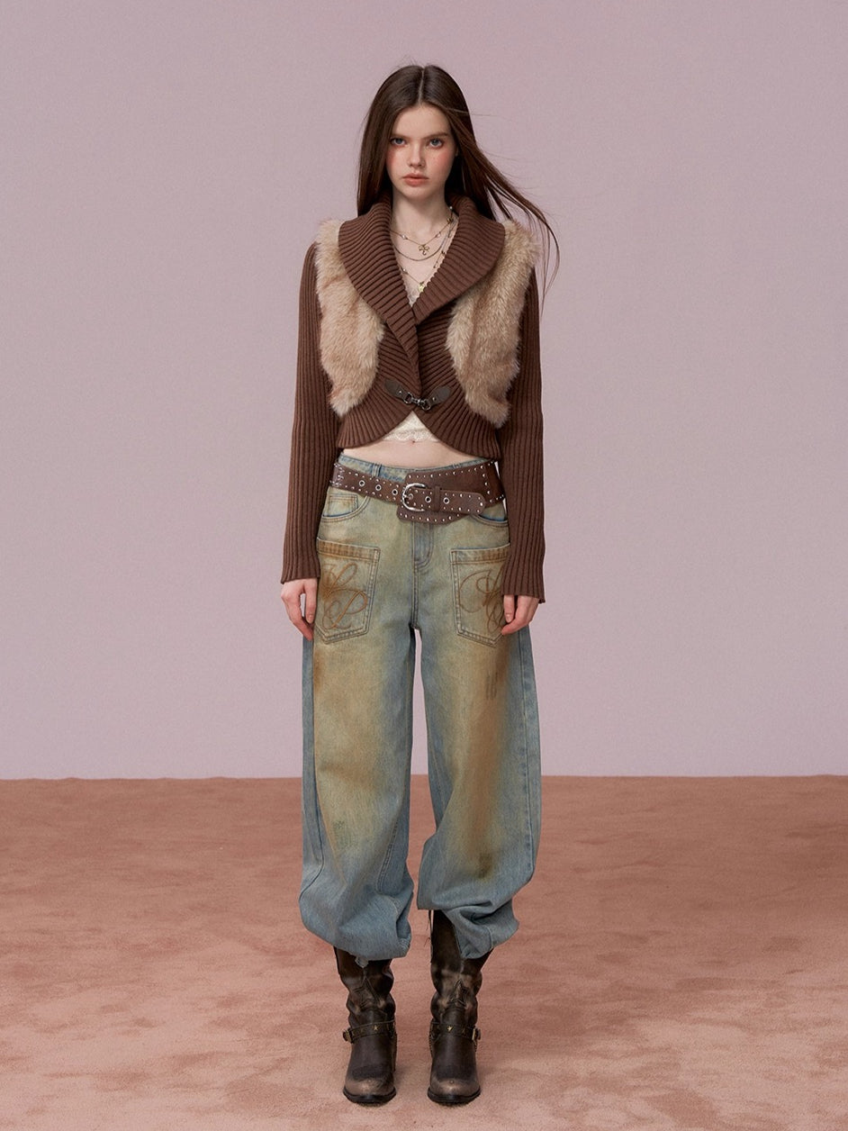 Heavyweight Knit Cropped Jacket