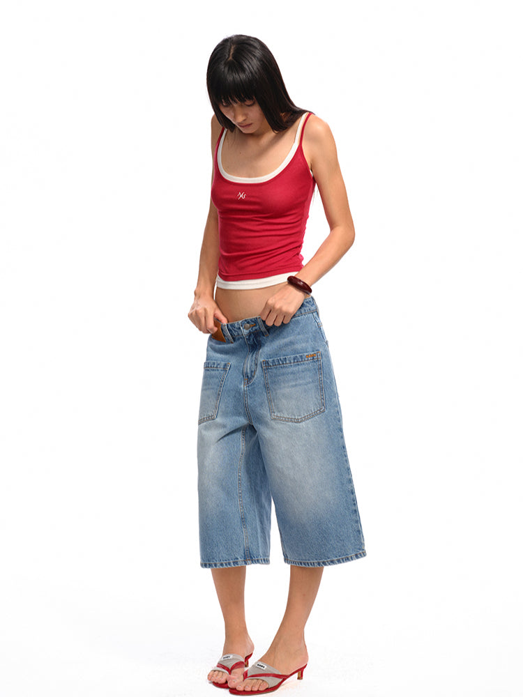 Washed Low - Rise 5 - Inch Denim Shorts - CHINASQUAD