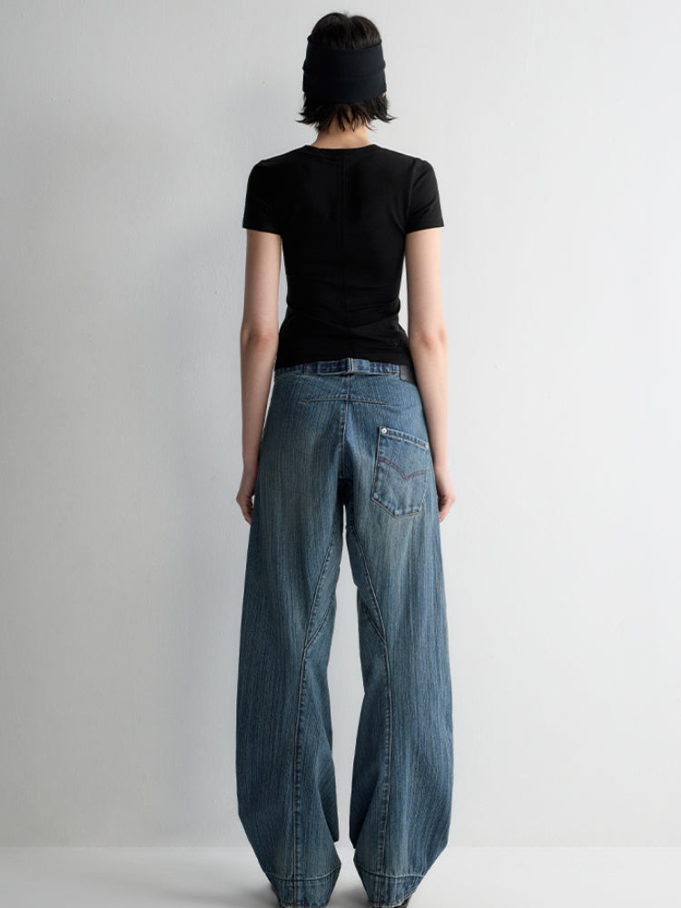 3D Cutting Micro Curved Knife Wide Leg Pants - CHINASQUAD