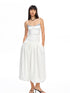 Color - Block Splicing Strappy Puff Dress - CHINASQUAD