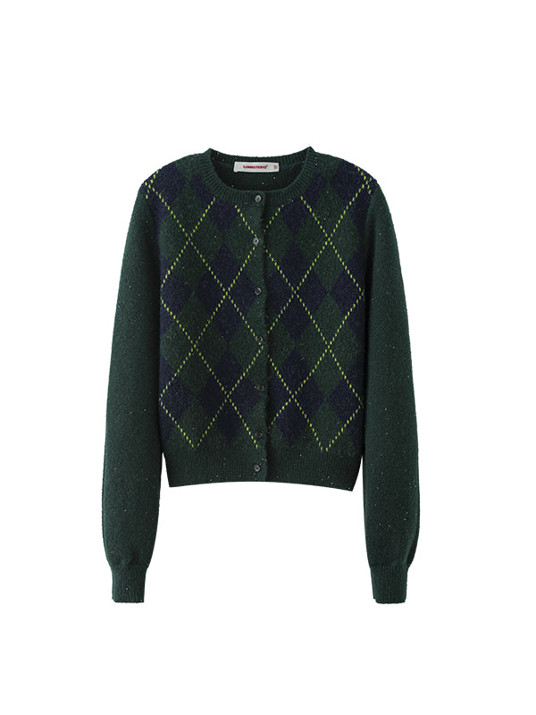 Argyle V-Neck Wool Blend Pullover - CHINASQUAD