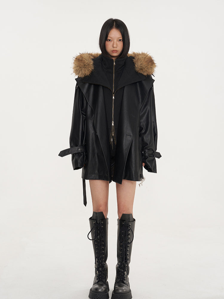Classic PU Trench Leather Jackets - CHINASQUAD