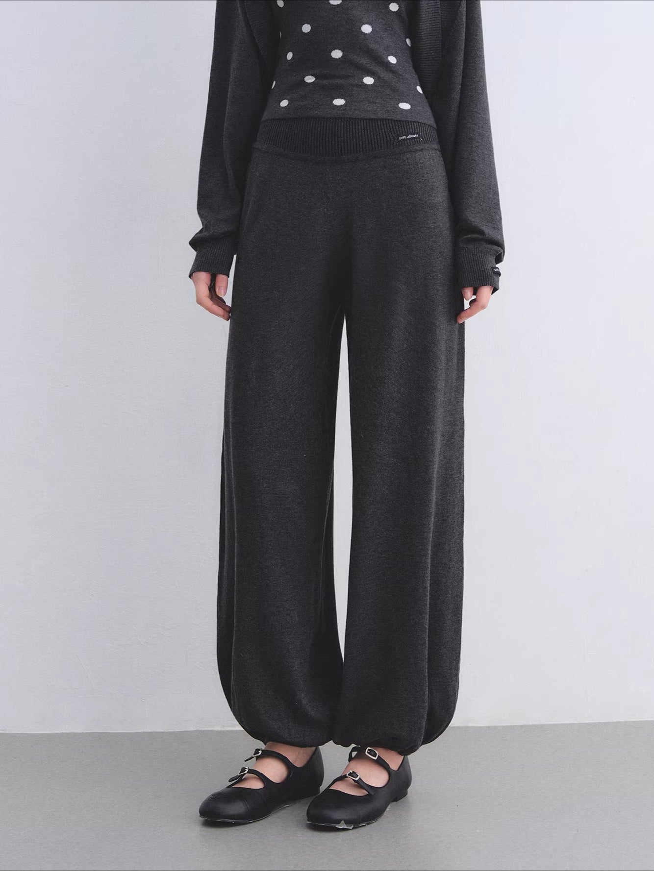 Contrast Polka Dot Cardigan & Cami Set