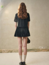 Velvet Floral Pleated Skirt - CHINASQUAD