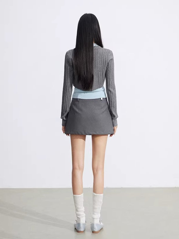 Colorblock Knit Two-Piece Set