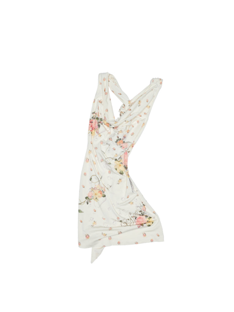 V-Neck Draped Collar Back Knot Tank Top - CHINASQUAD