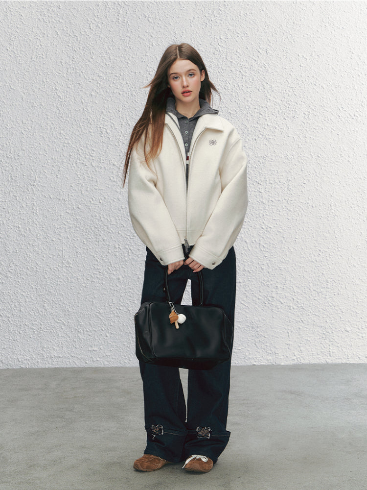 Two-Tone Lapel Woolen Jacket - CHINASQUAD