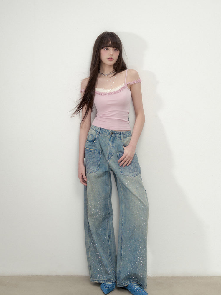 Pleated Faux Two-Piece Color-Block Vest - CHINASQUAD