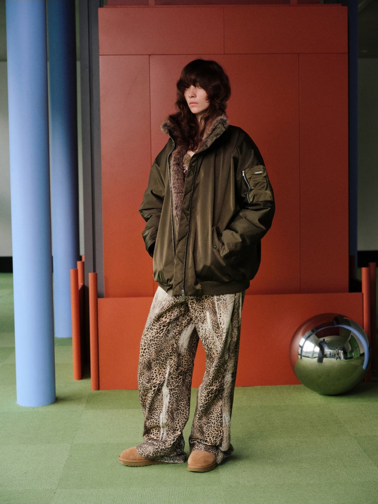 Gradient Patchwork Down-Filled Aviator Jacket - CHINASQUAD