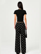 Black & Gray Floral Straigh-Leg Pants - CHINASQUAD