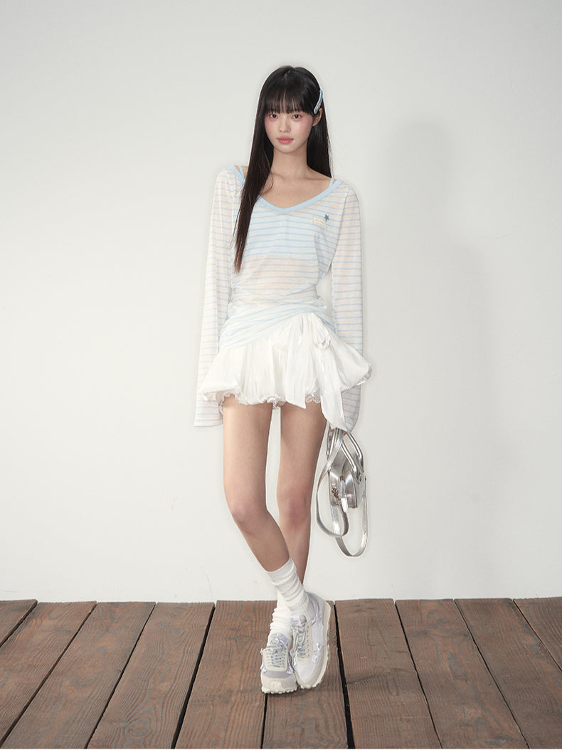 Bow Satin Bubble Mini Skirt - CHINASQUAD