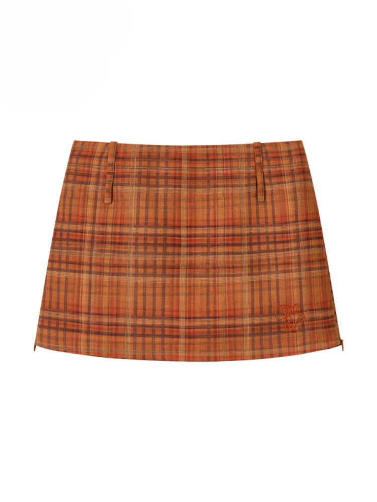 Striped Zipper Two-Way Skirt