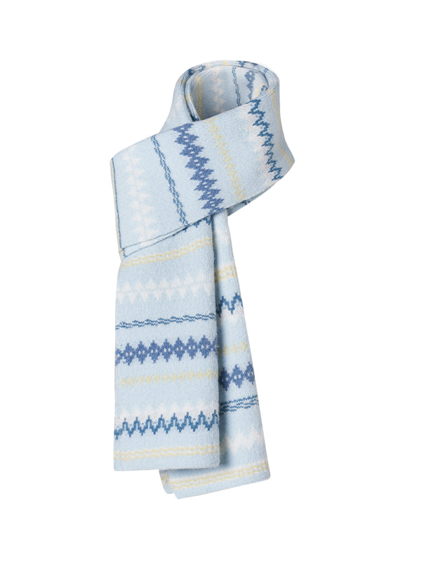 Blue & Black Fair Isle Scarf - CHINASQUAD