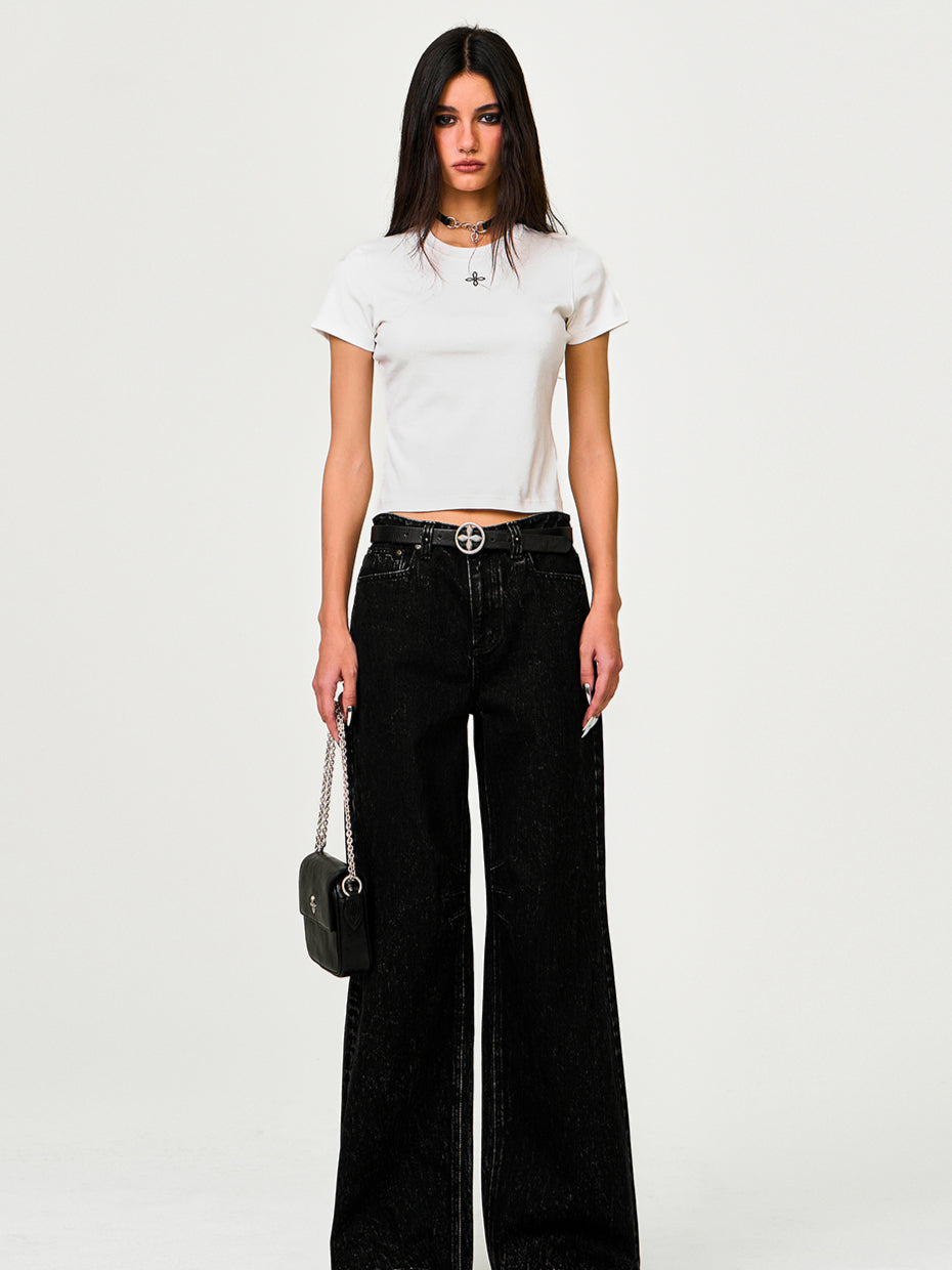 Compass Classic Wide-Leg Jeans - CHINASQUAD
