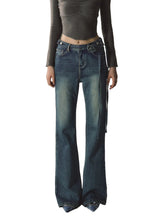 (Final Sale) Vintage Distressed Flared Denim Jeans - CHINASQUAD