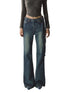 (Final Sale) Vintage Distressed Flared Denim Jeans - CHINASQUAD
