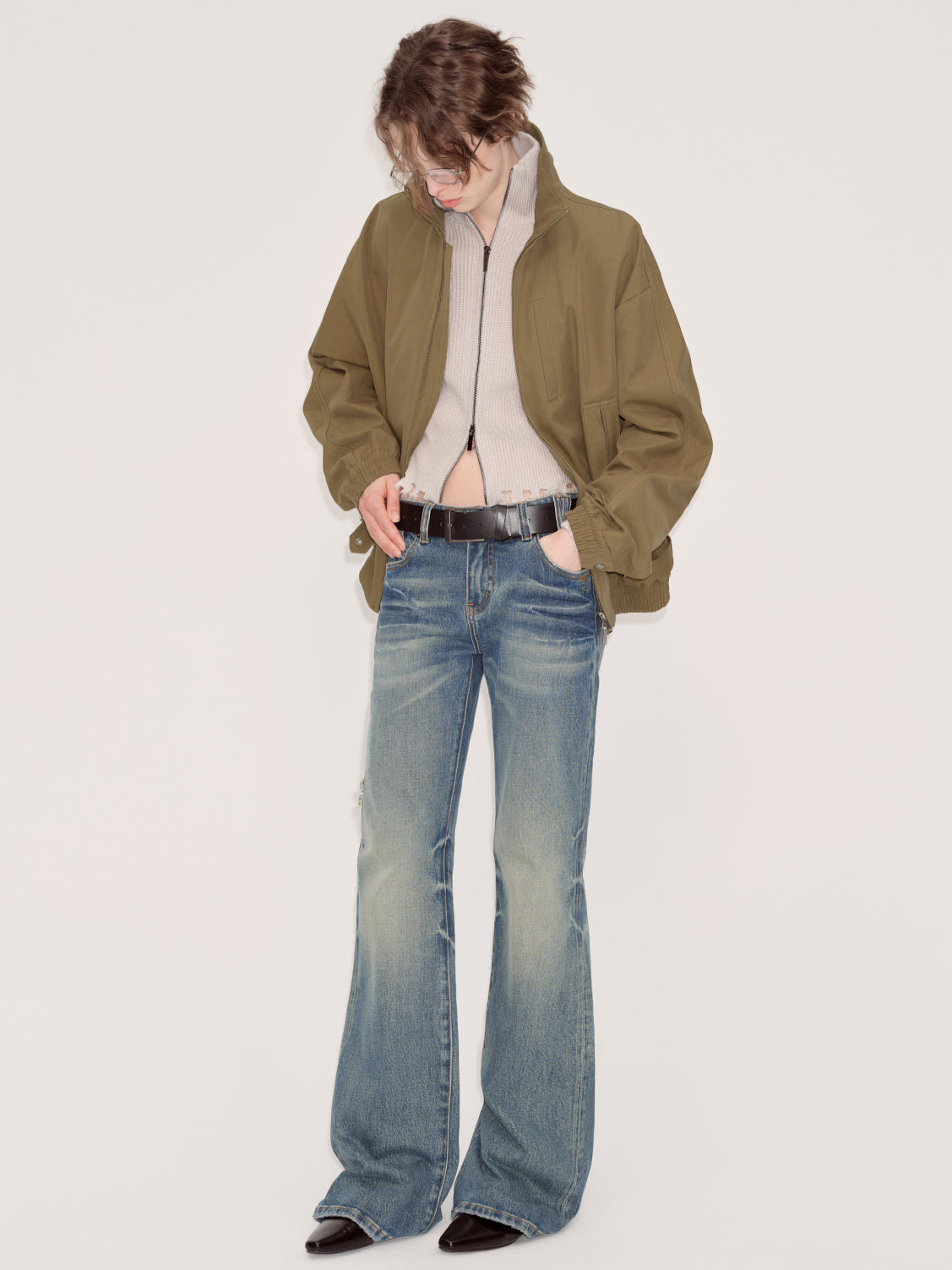 Blue Denim Flared Pants - CHINASQUAD