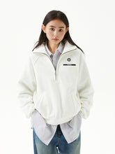 Half-Zip Stand Collar Loose Fit Fleece Sweatshirt - CHINASQUAD