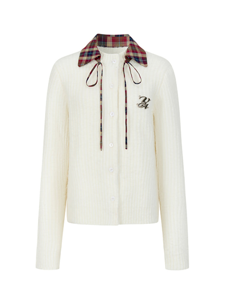 Detachable Plaid Knit Sweater - CHINASQUAD